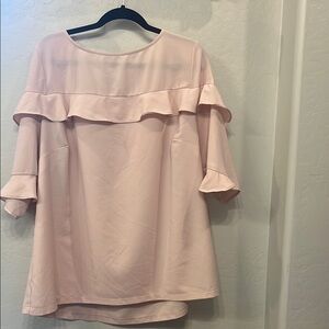 Elegant Pink Ruffle Blouse 2x